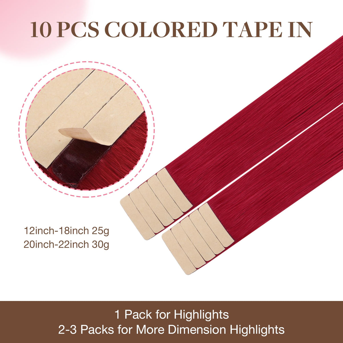 GOO GOO Tape in Hair Extensions 10 pieces laid out