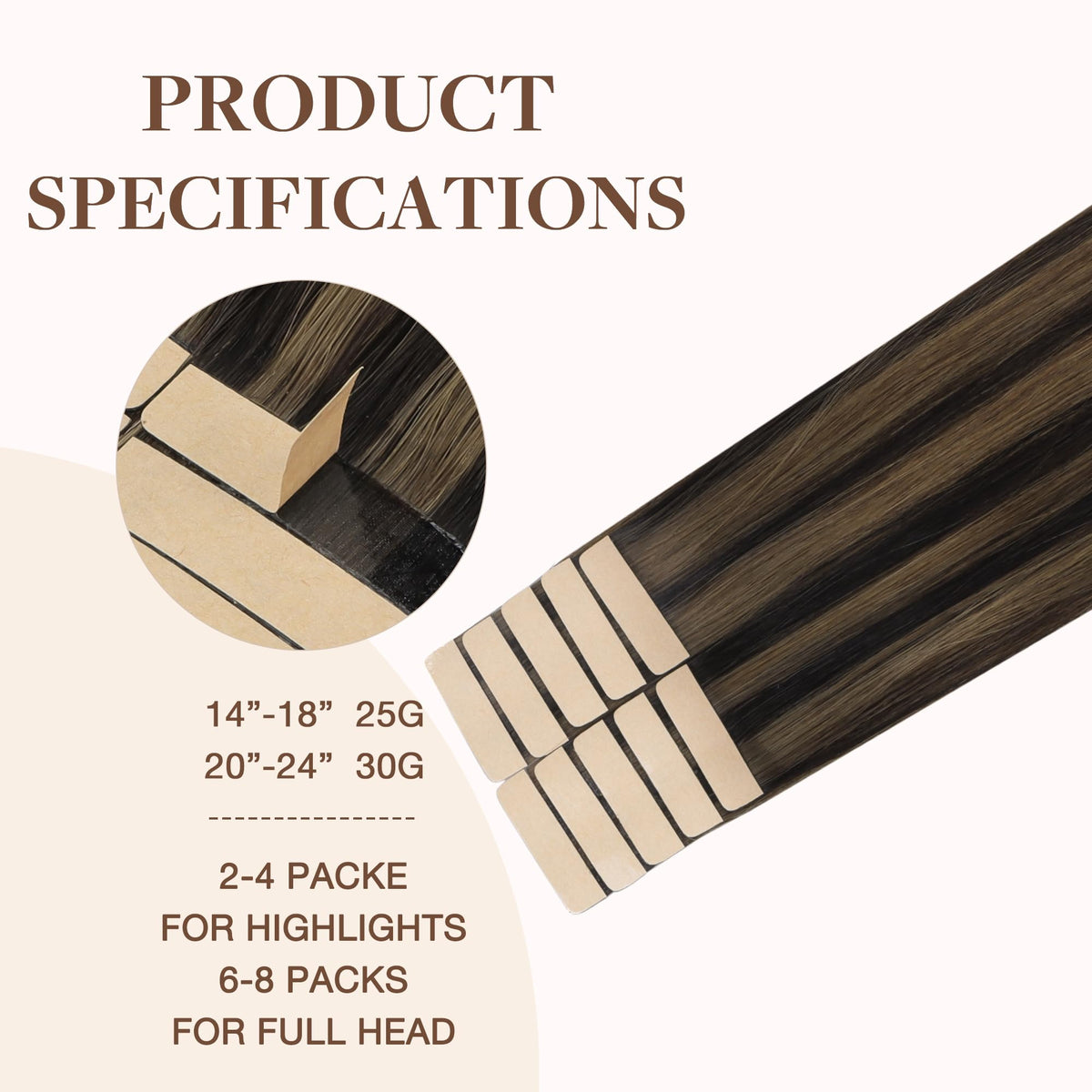 GOO GOO Tape in Hair Extensions 10pcs close-up