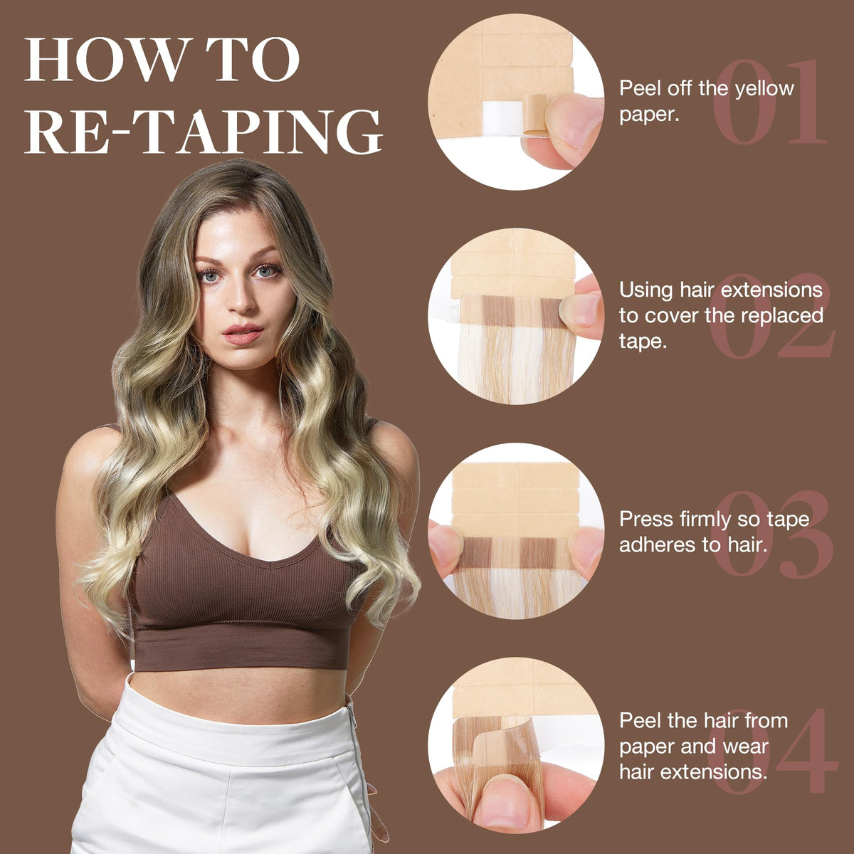 GOO GOO Tape in Hair Extensions 10pcs in various lengths
