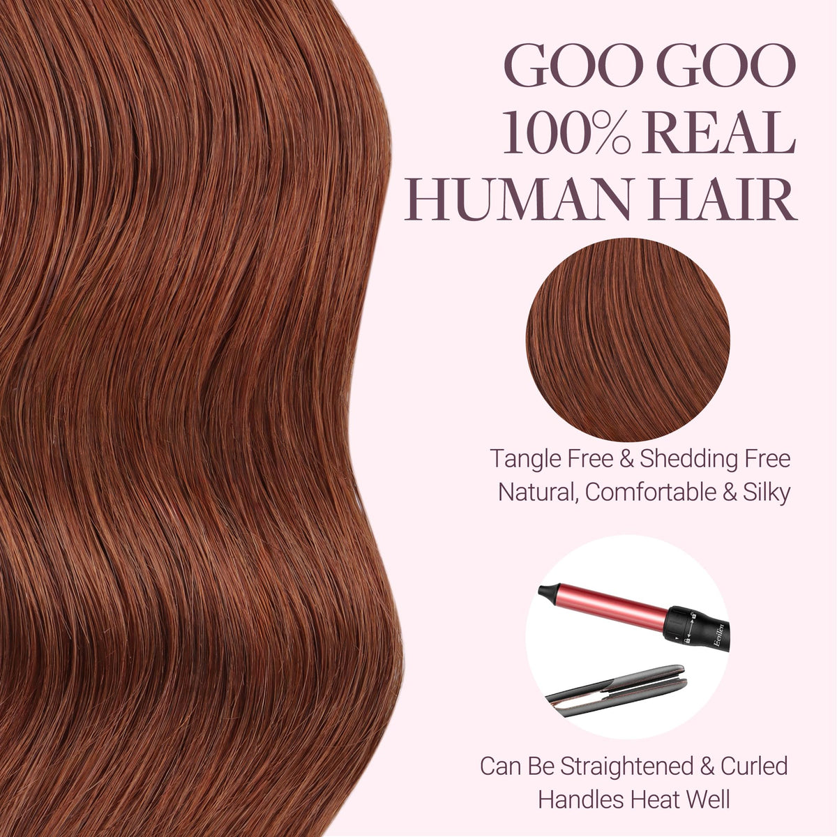 GOO GOO Tape in Hair Extensions 12 inch #33B on model