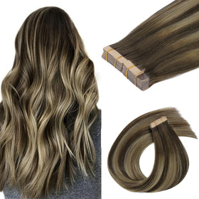 GOO GOO Tape in Hair Extensions 12 inch #4/26/4 front view