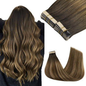 GOO GOO Tape in Hair Extensions 12-inch #4D/14/5B front view