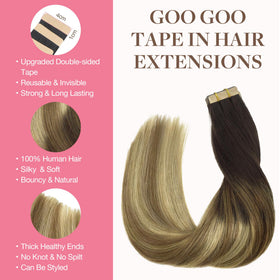 GOO GOO Tape in Hair Extensions 12 inch packaging