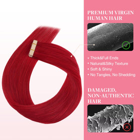 GOO GOO Tape In Hair Extensions 12 inch red styled