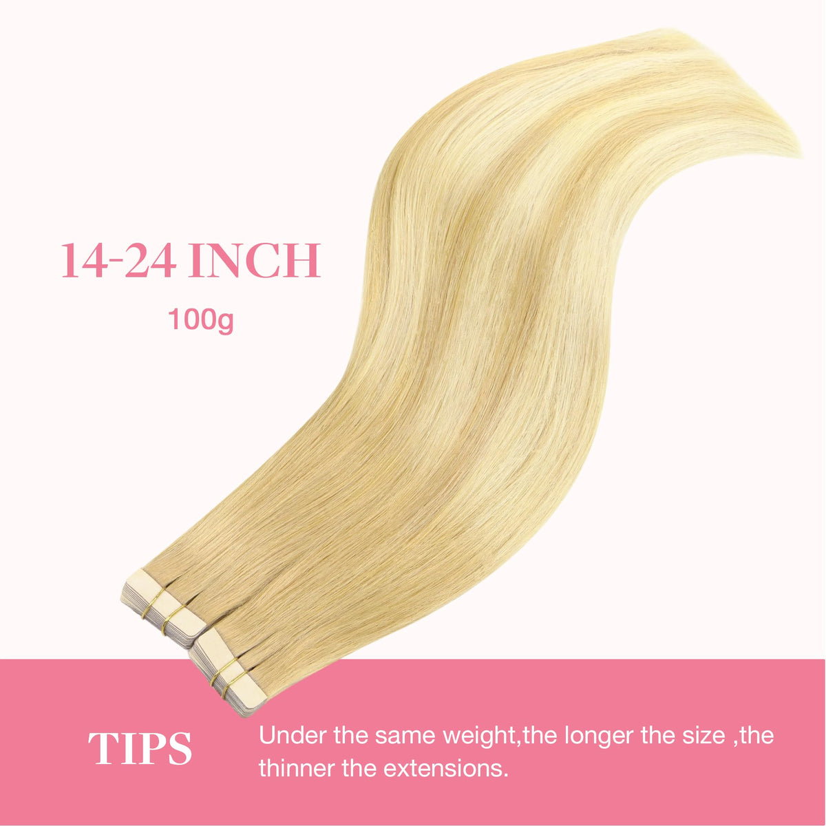 GOO GOO Tape in Hair Extensions 12 inch showing texture