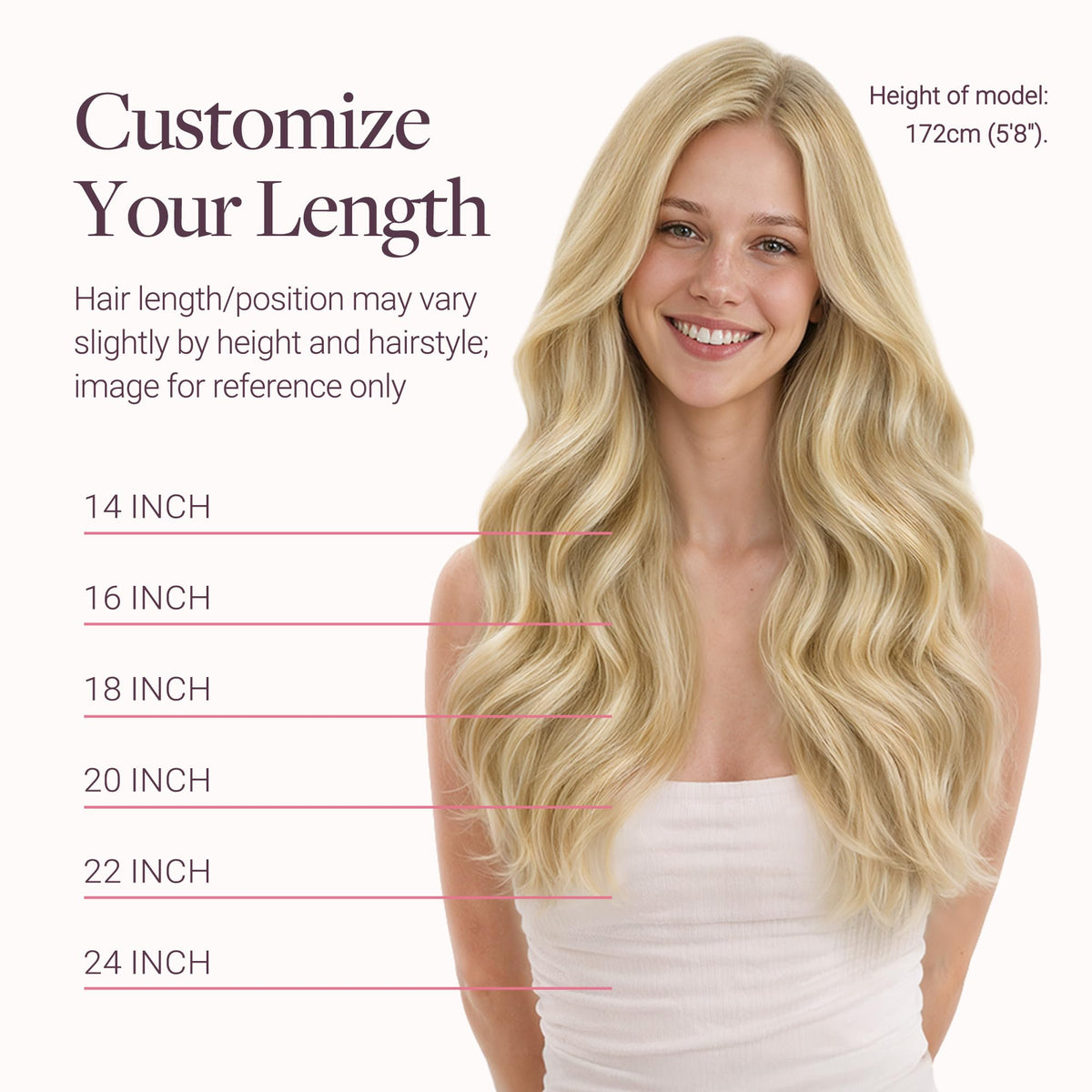 GOO GOO Tape in Hair Extensions 14" colour matching service example