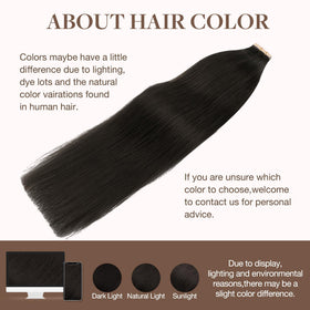 GOO GOO Tape in Hair Extensions 14" Dark Brown different angles