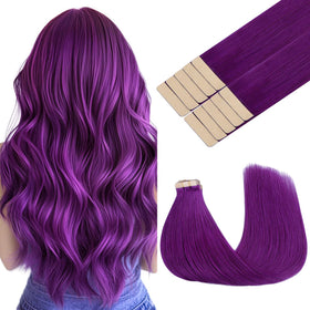 GOO GOO Tape-In Hair Extensions 14" in vibrant purple colour