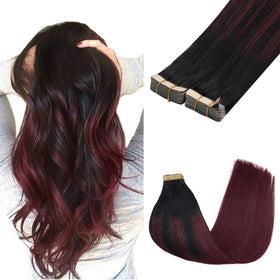 GOO GOO Tape In Hair Extensions 14 inch #1/99J front view