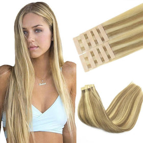 GOO GOO Tape in Hair Extensions 14-inch #16/22 front view
