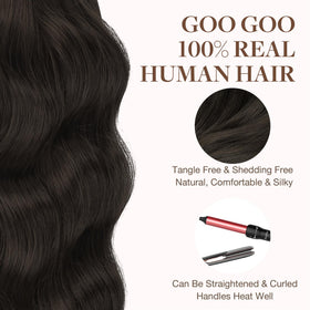GOO GOO Tape in Hair Extensions 14-inch #1C Mocha Brown styling options