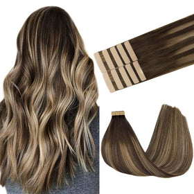 GOO GOO Tape in Hair Extensions 14 inch #4/26/4 front view