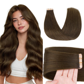 GOO GOO Tape in Hair Extensions 14 inch #4H front view