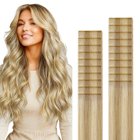 GOO GOO Tape in Hair Extensions 14 inch 50g front view