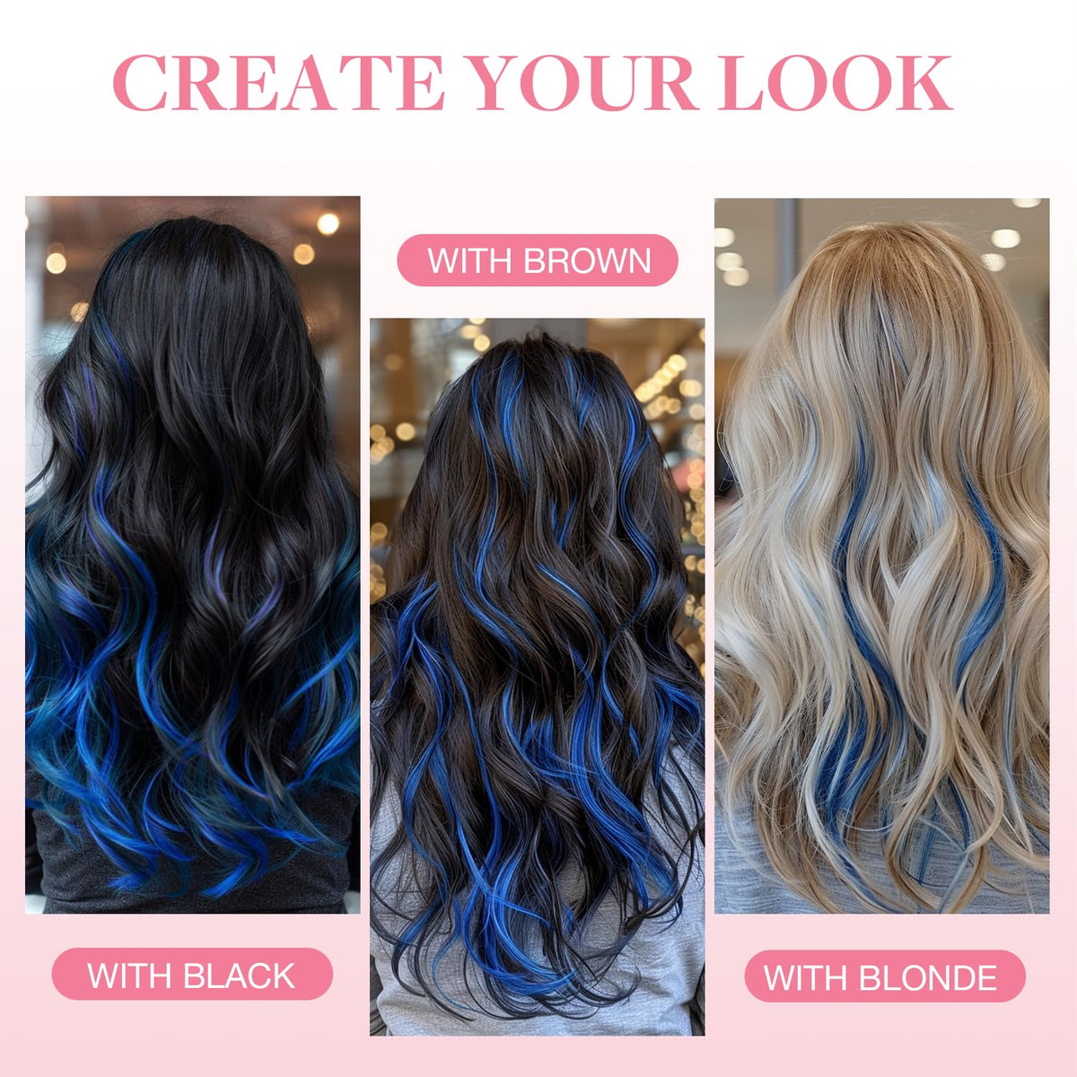 GOO GOO Tape In Hair Extensions 14-inch blue lifestyle image