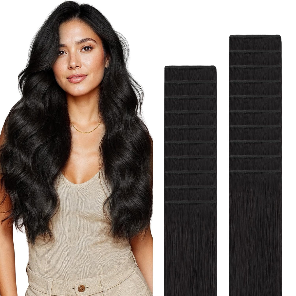 GOO GOO Tape in Hair Extensions 14 inch front view