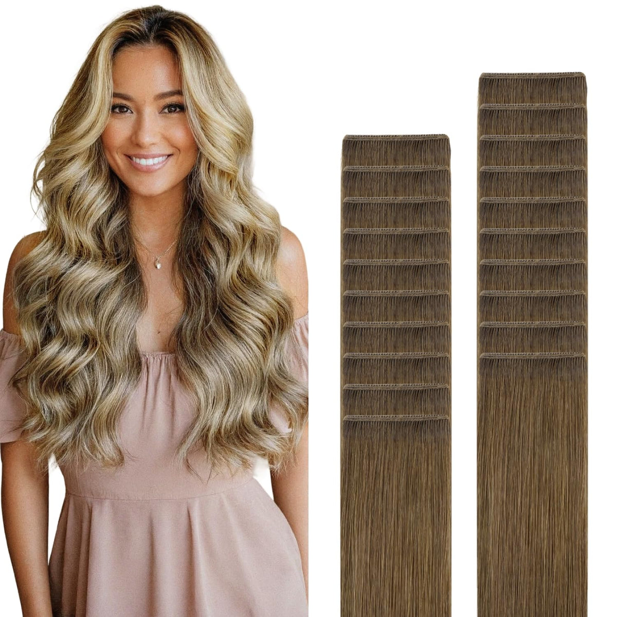 GOO GOO Tape in Hair Extensions 14inch front view