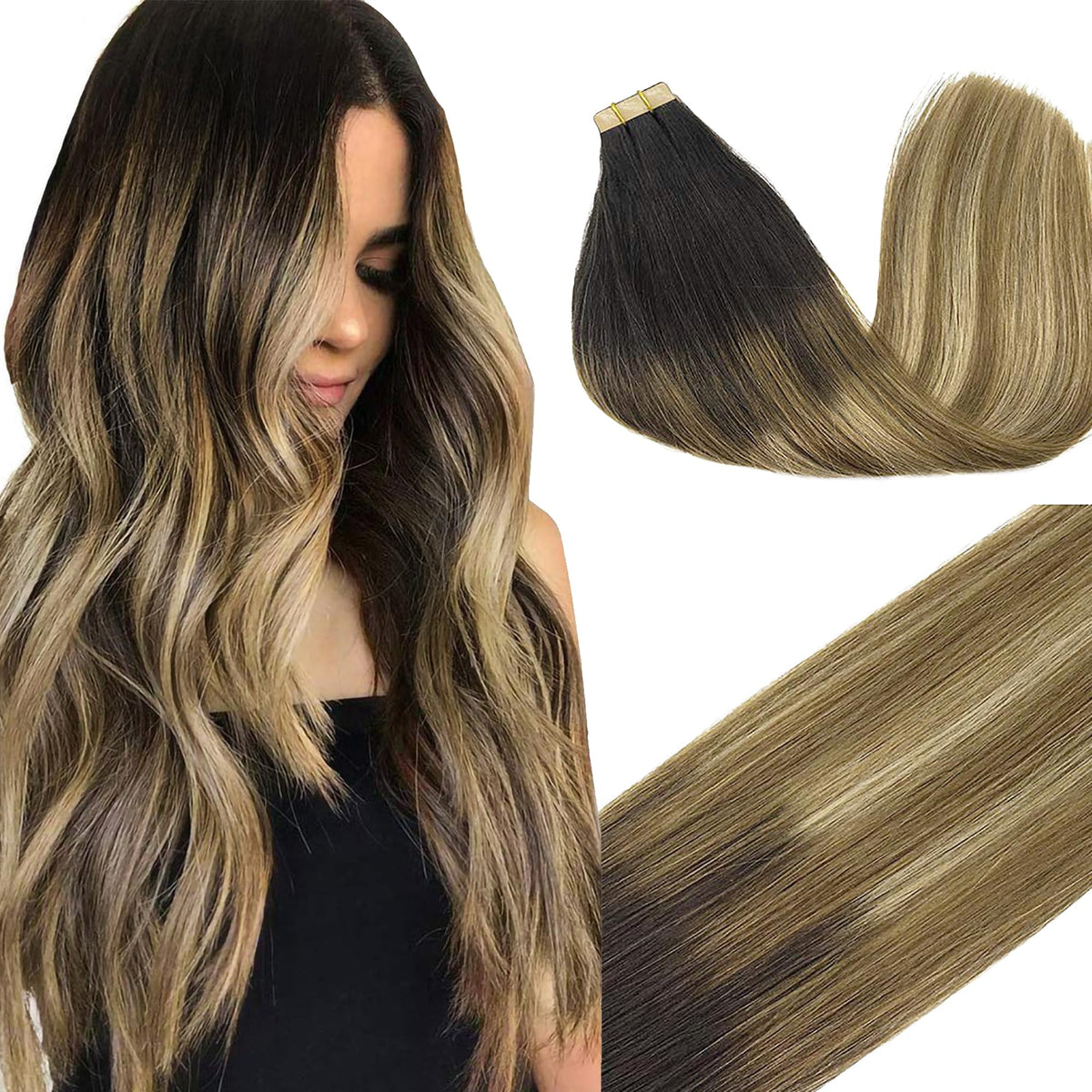 GOO GOO Tape in Hair Extensions 16" 50g pack front view