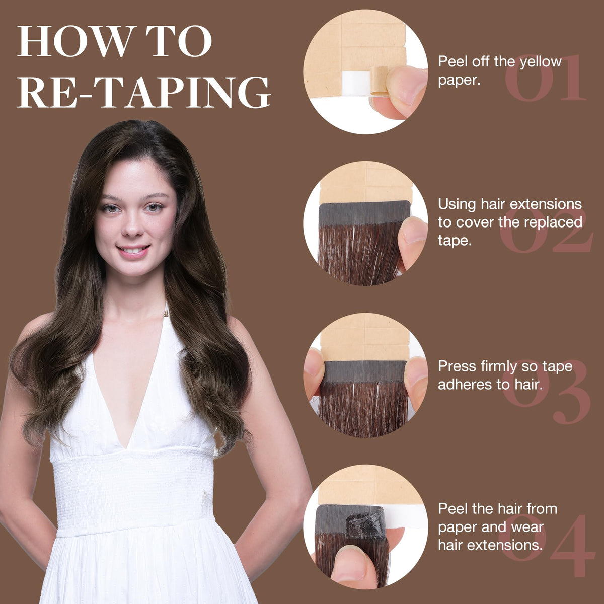 GOO GOO Tape in Hair Extensions 16 inch displayed on a flat surface