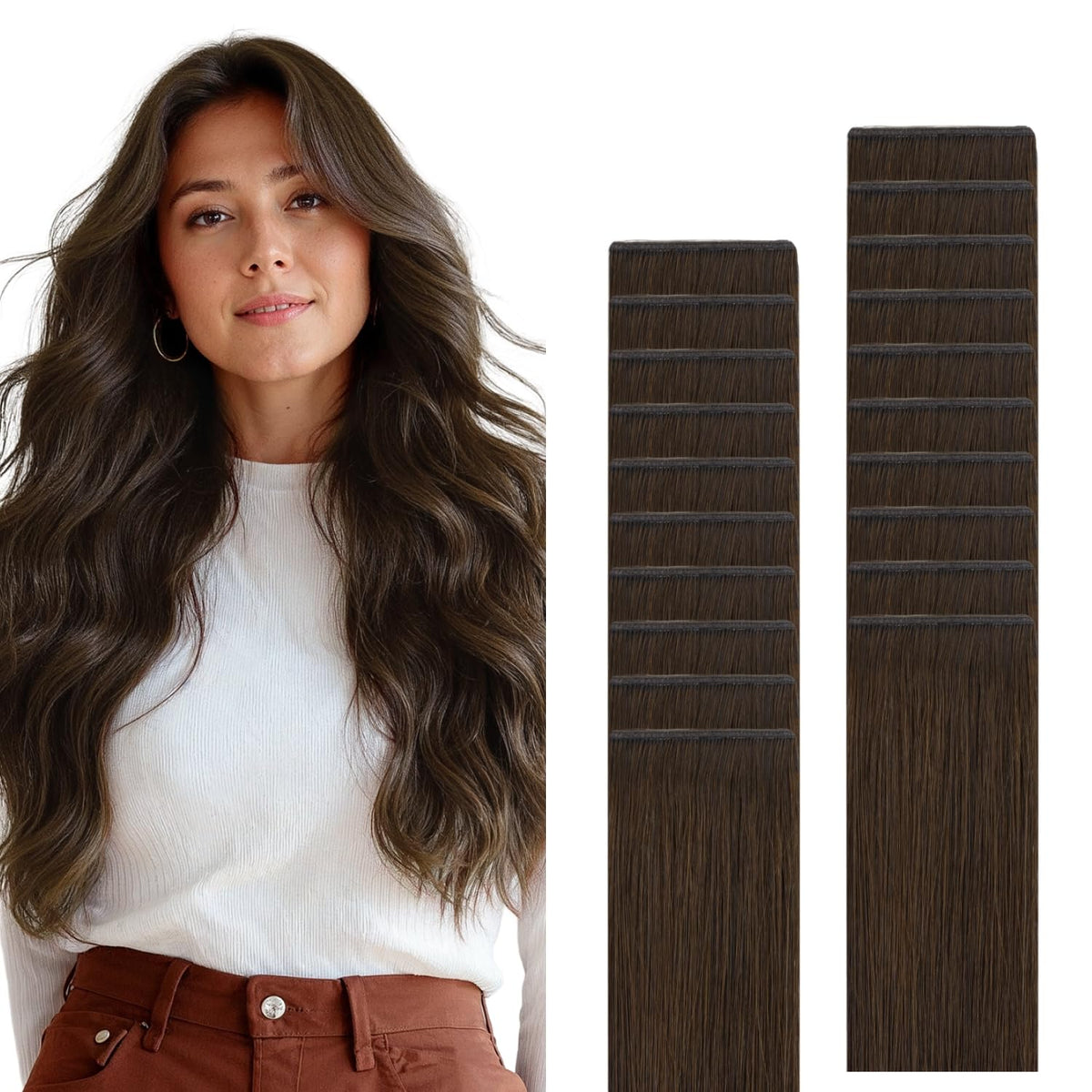 GOO GOO Tape in Hair Extensions 16 inch front view
