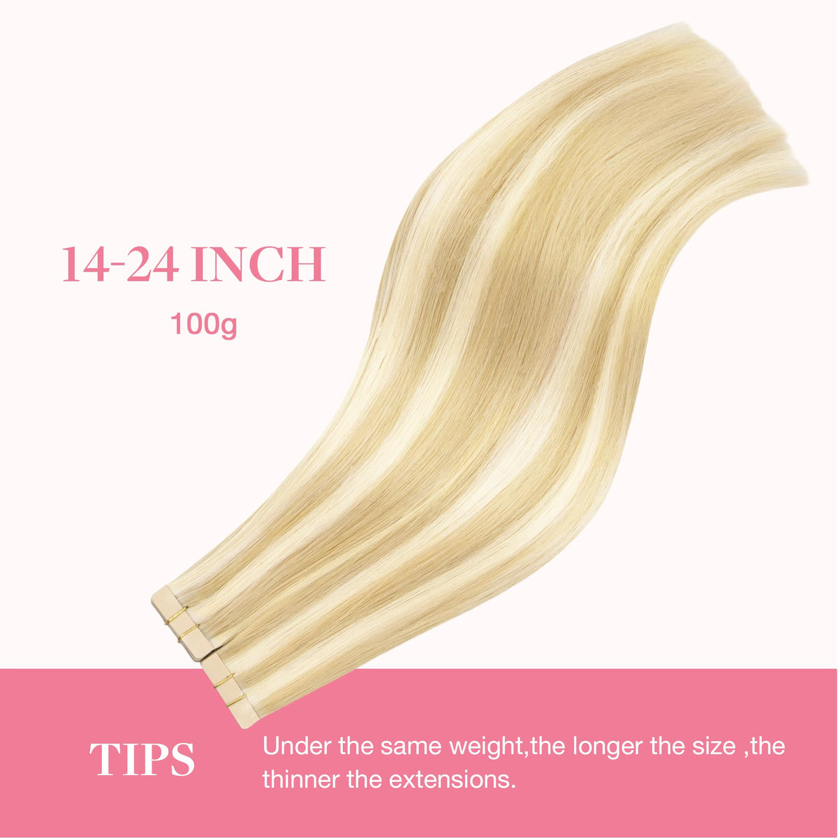 GOO GOO Tape in Hair Extensions 16 inch on a flat surface