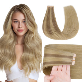 GOO GOO Tape in Hair Extensions 16-inch T12A/18H front view