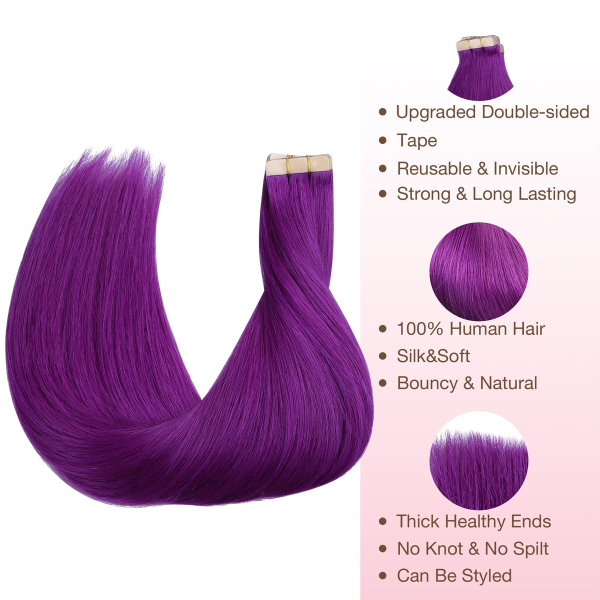 GOO GOO Tape-In Hair Extensions 16" Purple packaging