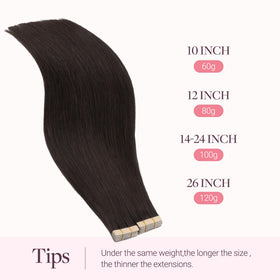 GOO GOO Tape in Hair Extensions 18" Dark Brown texture