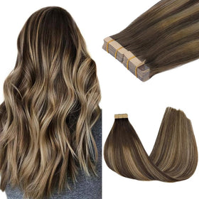 GOO GOO Tape in Hair Extensions 18 inch #4/26/4 front view