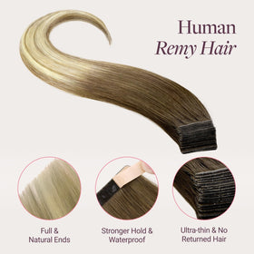 GOO GOO Tape in Hair Extensions 18-inch displayed on a mannequin
