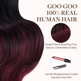 GOO GOO Tape in Hair Extensions 18 inch displayed on model
