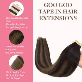 GOO GOO Tape in Hair Extensions 18 inch packaging