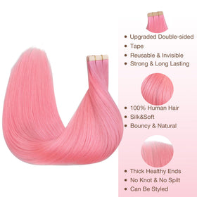 GOO GOO Tape in Hair Extensions 18-inch Peach Pink packaging