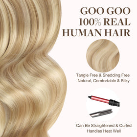 GOO GOO Tape in Hair Extensions 18A/613A length comparison