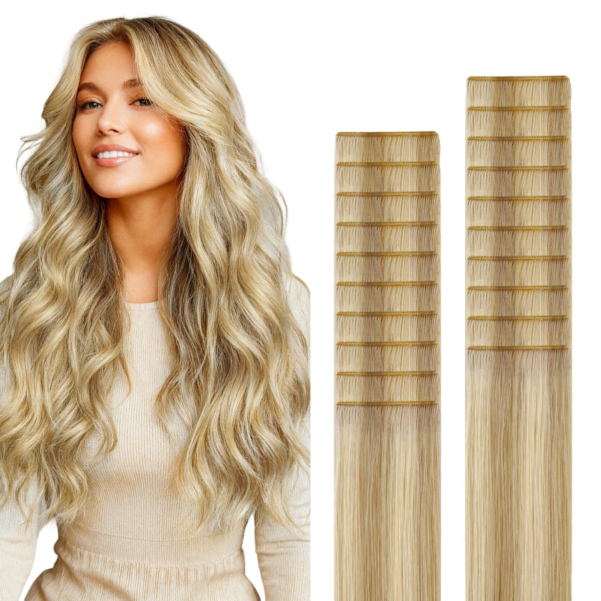 GOO GOO Tape in Hair Extensions 18inch front view
