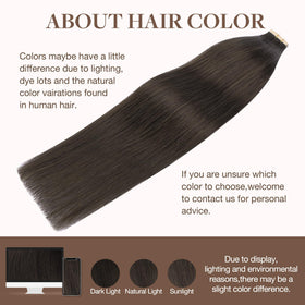 GOO GOO Tape in Hair Extensions 18inch Light Brown side view
