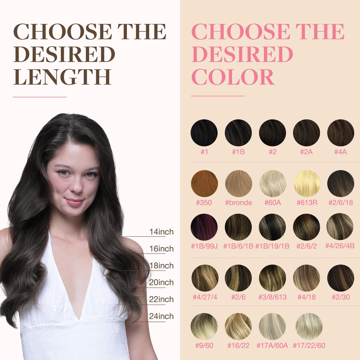 GOO GOO Tape in Hair Extensions 18inch Light Brown texture