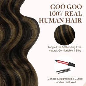 GOO GOO Tape in Hair Extensions 1B/6/1B balayage on model
