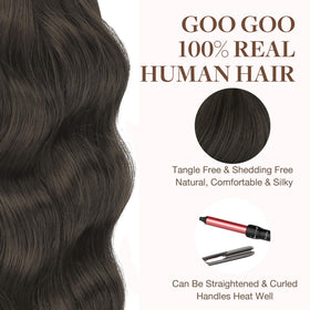 GOO GOO Tape in Hair Extensions 1C Mocha Brown length comparison