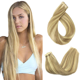 GOO GOO Tape in Hair Extensions 20" #16/22 front view