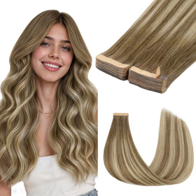 GOO GOO Tape in Hair Extensions 20" #8E/61/8E front view
