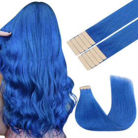 GOO GOO Tape-In Hair Extensions 20" #Blue front view