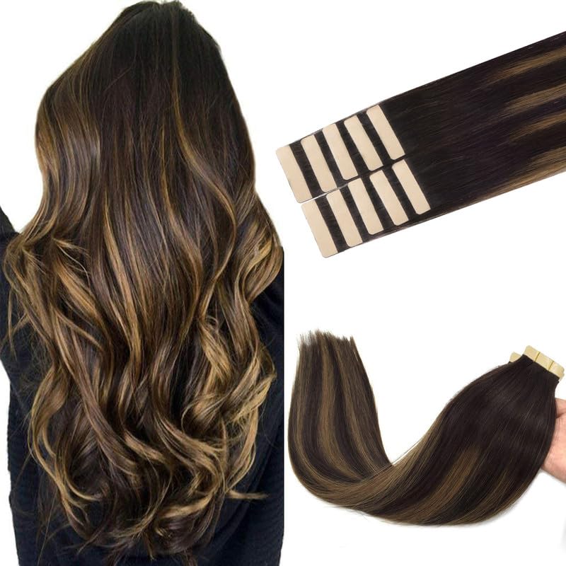 GOO GOO Tape in Hair Extensions 20-inch #2/6/2 front view