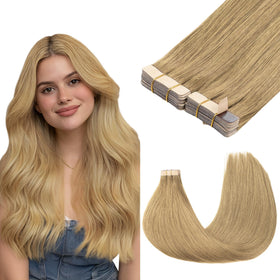 GOO GOO Tape in Hair Extensions 20 inch #7 Bronde front view