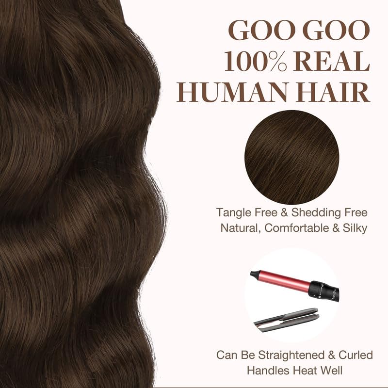 GOO GOO Tape in Hair Extensions 20-inch chocolate brown in use