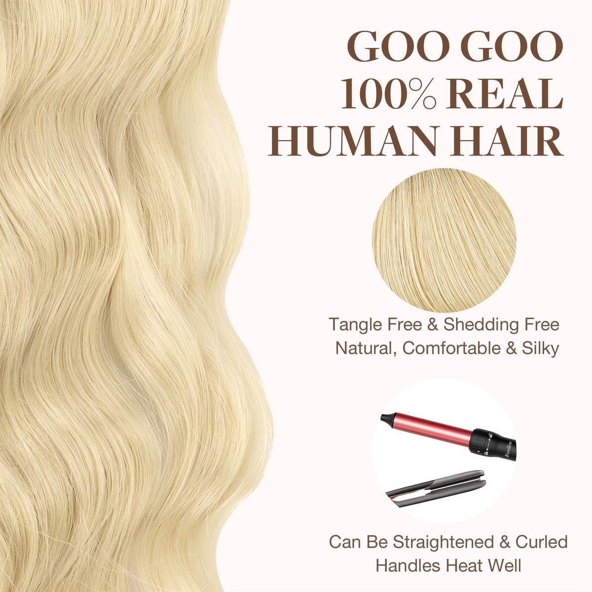 GOO GOO Tape in Hair Extensions 20" #O7/60F back view
