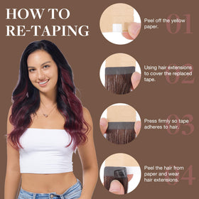 GOO GOO Tape In Hair Extensions 20 pieces close-up