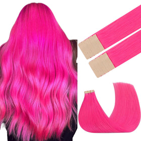 GOO GOO Tape-In Hair Extensions 20" #Pink front view