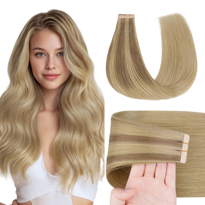 GOO GOO Tape in Hair Extensions 20" T12A/18H front view