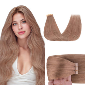 GOO GOO Tape in Hair Extensions 20" Velvet Mocha front view